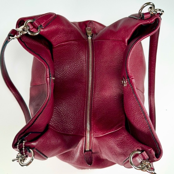 Coach Phoebe Shoulder Bag Pebble Leather in Magenta Red - Picture 5 of 16